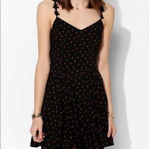 Kimchi blue romantic black floral mini dress small